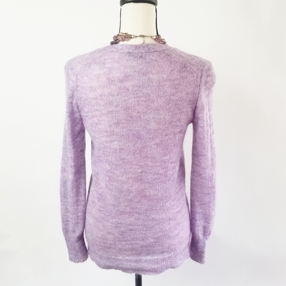 J.Crew Lilac Mohair Blend V Neck Cardigan XS EUC - Picture 8 of 13